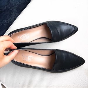 🆕 FRANCO SARTO LEATHER BLACK LOAFER FLATS!